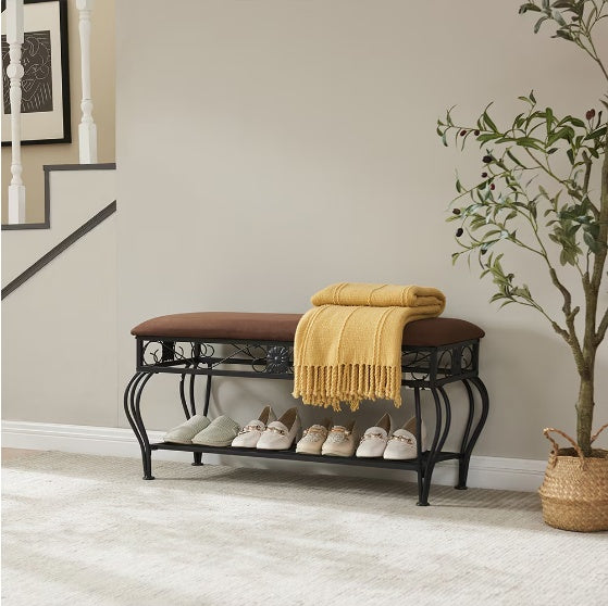 Multifunctional Upholstered Shoe Rack Bench
