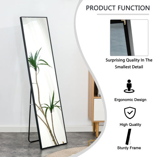 Full-length Mirror With Black Solid Wood Frame Unavailable Platforms- AliExpress