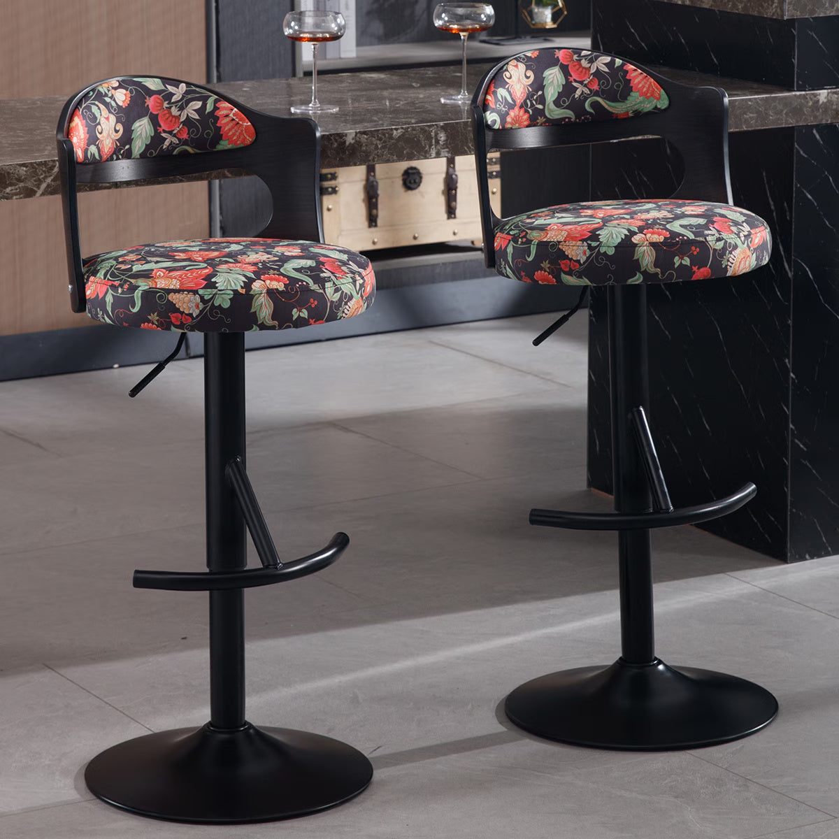 Solid Wood Swivel Bar Stool