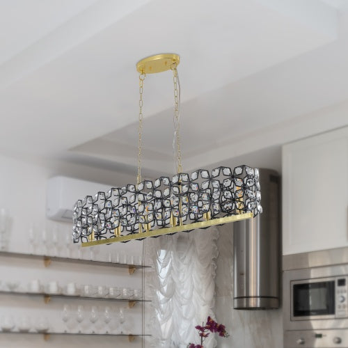 Modern Champagne Gold Oval Crystal Chandelier Unusable Platform - Temu