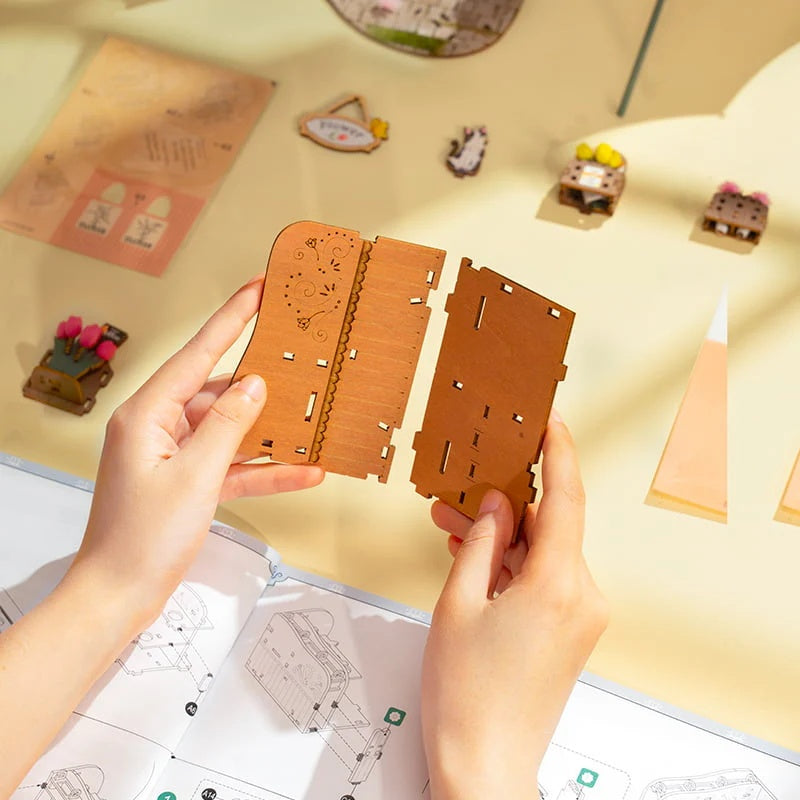 Rolife Blossom Cart 3D Wooden Puzzle, Only Supports TK And Independent Website Platforms