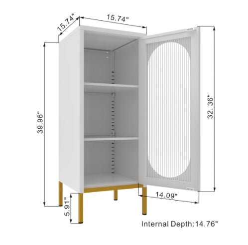 Fluted Glass Door Cabinet