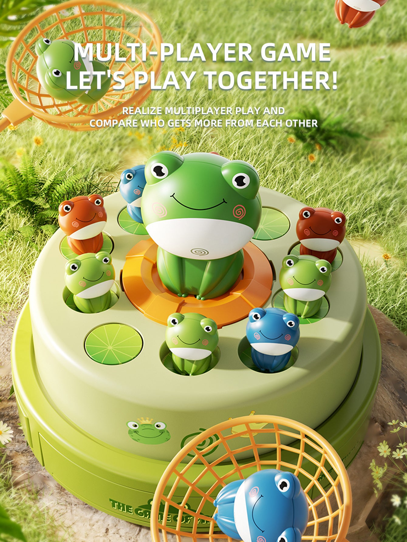 Bouncing Frog Capture Toy, Electric Launch Wheel, Training Interactive Education For Parent Child Intelligence