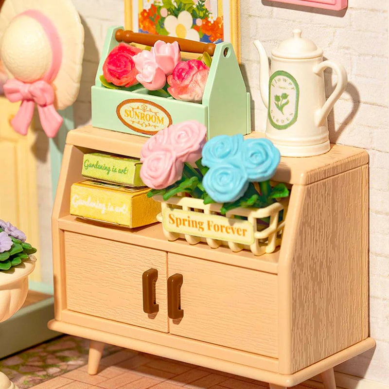 Rolife Blooming Tea Garden DIY Plastic Miniature House, Only Supports TK And Independent Site Sales