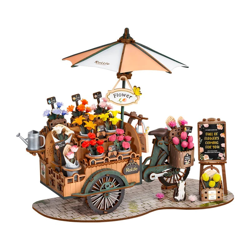 Rolife Blossom Cart 3D Wooden Puzzle, Only Supports TK And Independent Website Platforms