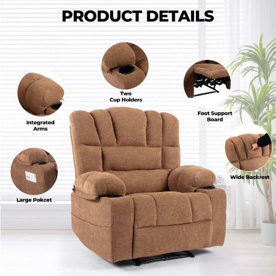 Manual Chaise Longue Sofa With Massage And Heating Function