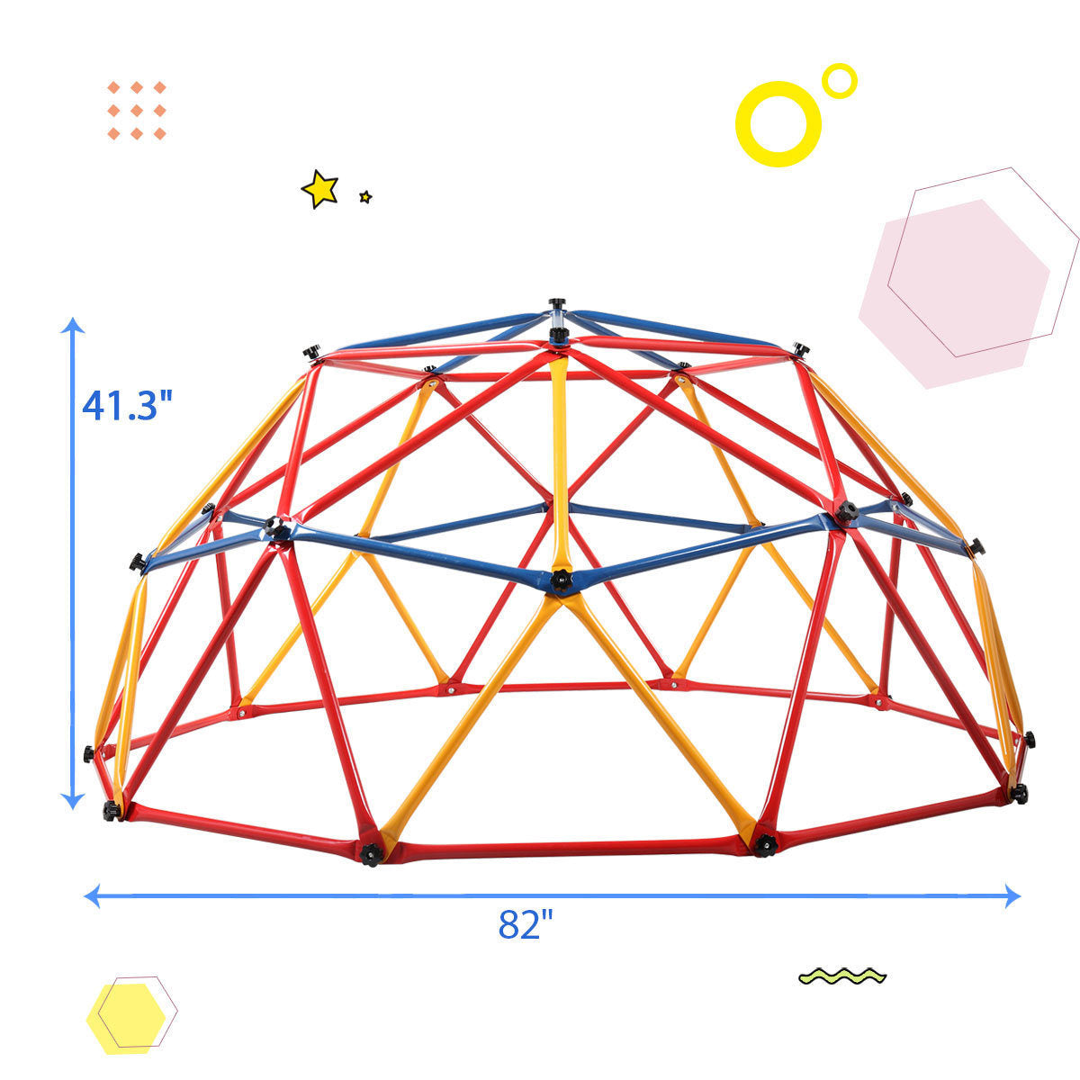 Children Dome Climber Playground Kids Swing Set Climbing Frame Backyard Gym Develop Confidence for Fun Indoor Outdoor