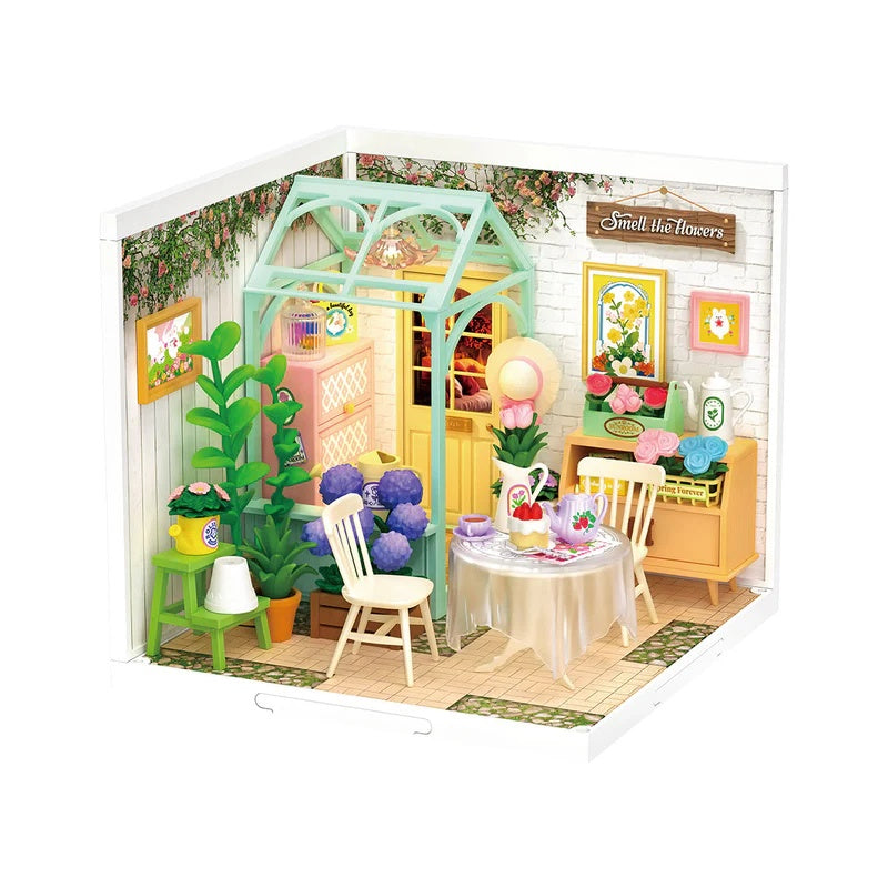 Rolife Blooming Tea Garden DIY Plastic Miniature House, Only Supports TK And Independent Site Sales