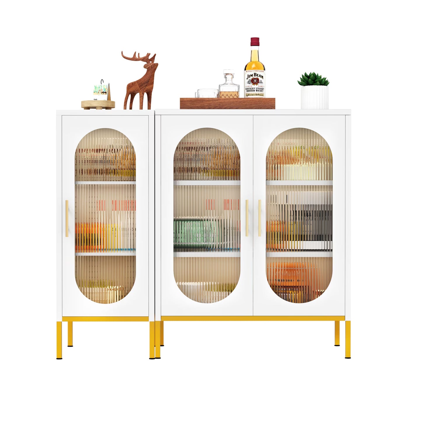 Fluted Glass Door Cabinet