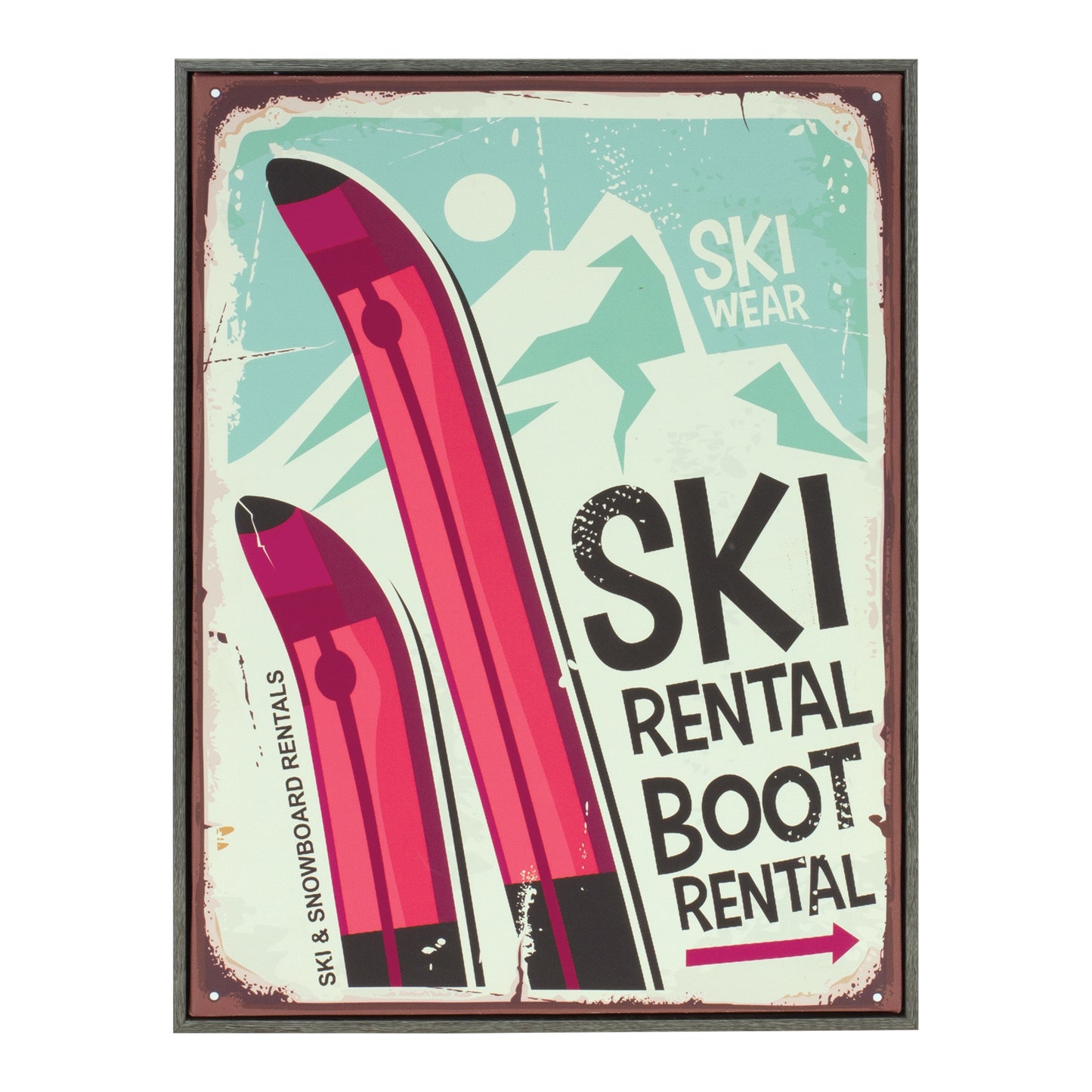 Ski Rental Frame 11.75"L x 15.5"H Plastic/MDF