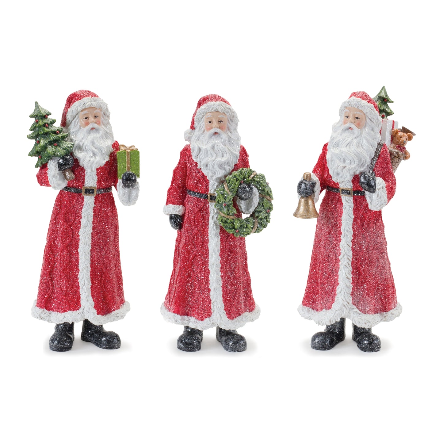 Santa (3 Asst) 15"H Resin