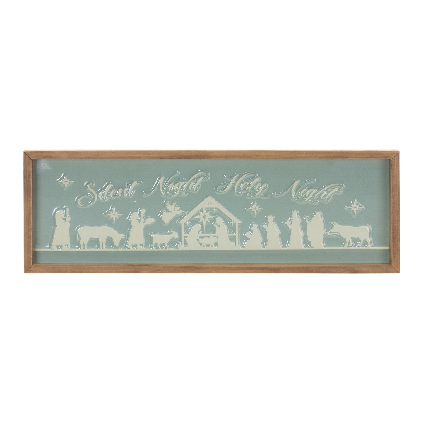 Silent Night, Holy Night Frame 20"L x 6.75"H Metal/Wood