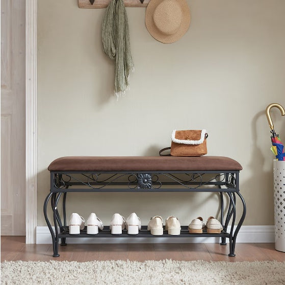 Multifunctional Upholstered Shoe Rack Bench
