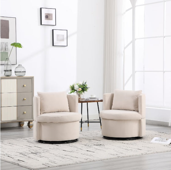 Upholstered Bucket-shaped Dining Chair With Ottoman