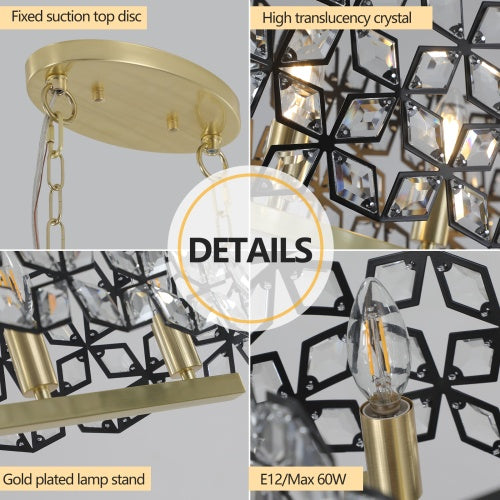 Modern Champagne Gold Oval Crystal Chandelier Unusable Platform - Temu