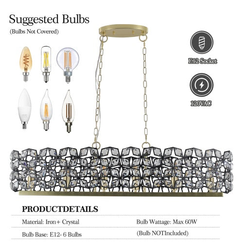 Modern Champagne Gold Oval Crystal Chandelier Unusable Platform - Temu