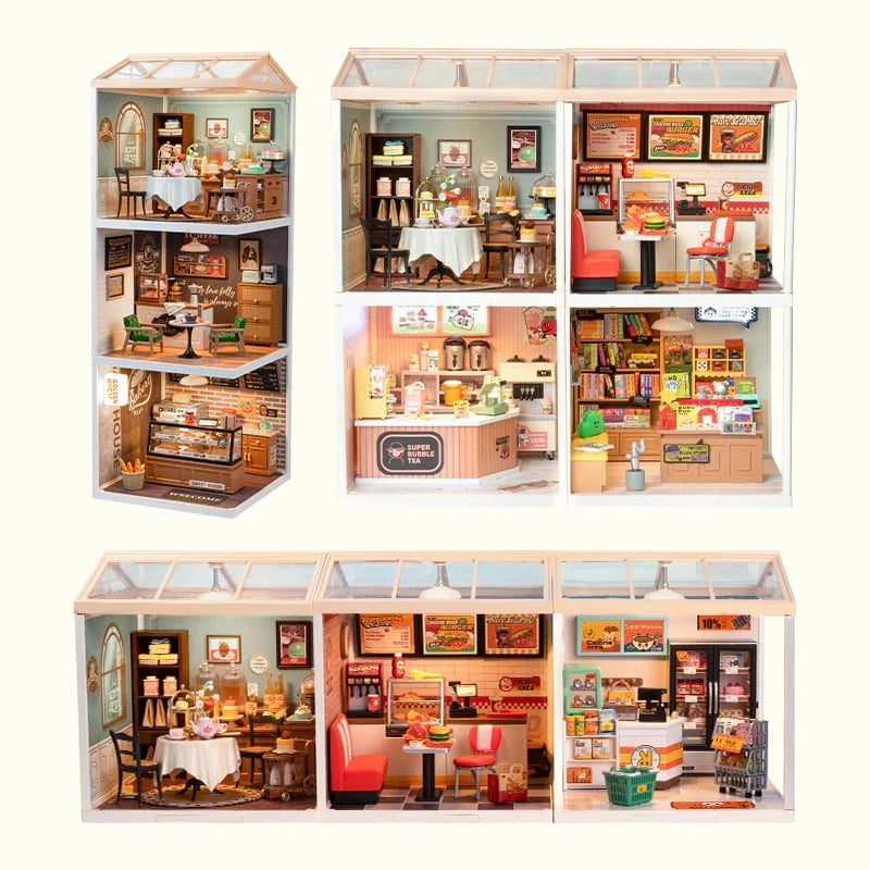 Rolife Sweet Sips Tea DIY Plastic Miniature House, Only Supports TK And Independent Website Platforms