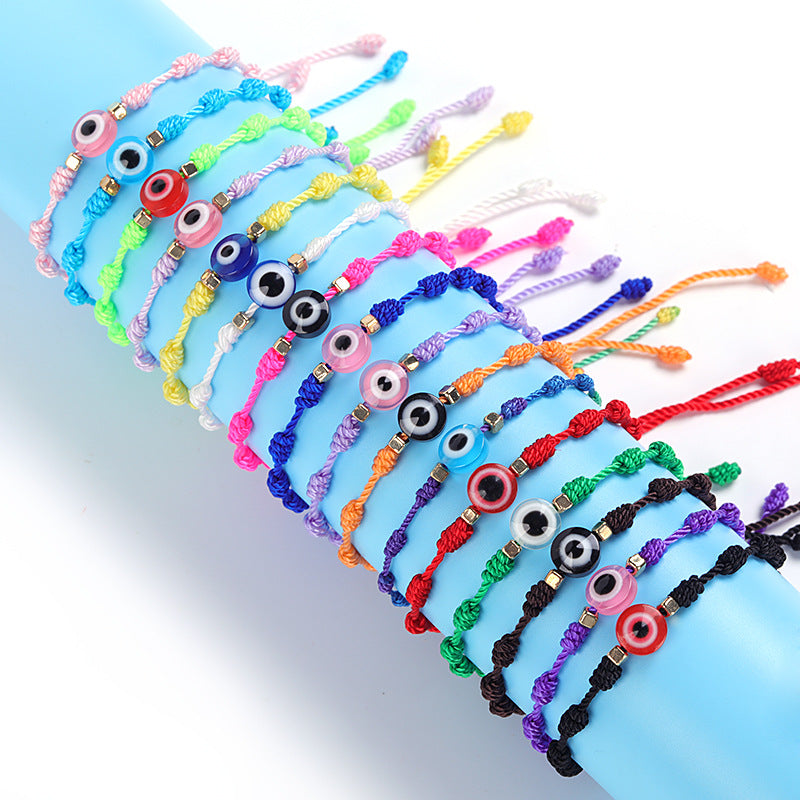 Braided devil eye bracelet hand-knotted bracelet