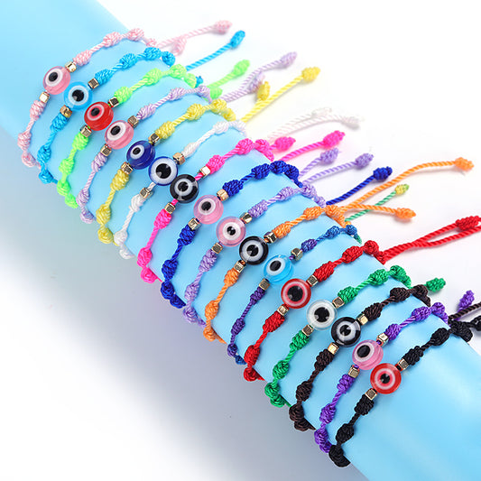 Braided devil eye bracelet hand-knotted bracelet