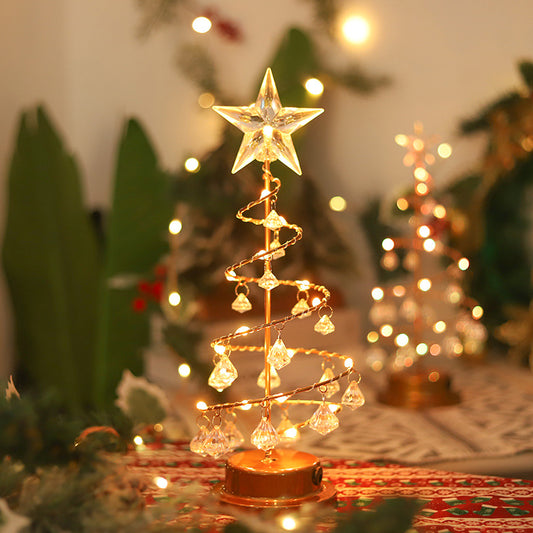 Crystal tree light Christmas tree night light LED pendant table lamp Valentine's Day girl birthday bedroom decoration atmosphere