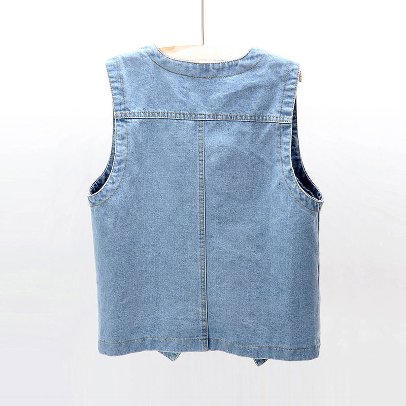 Spring and summer all-match denim vest for women