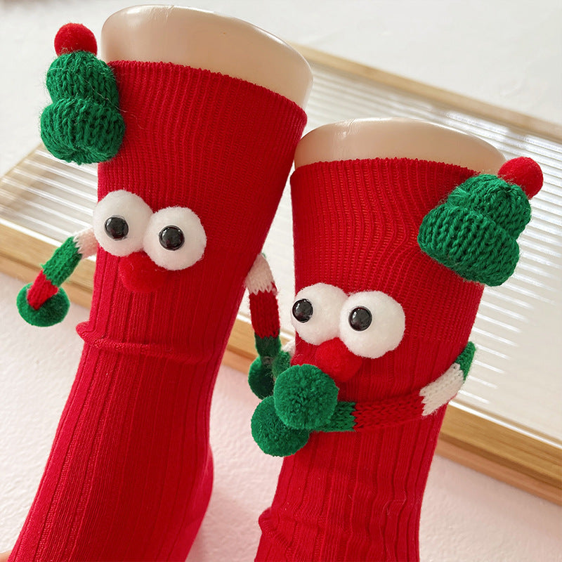 Santa Claus Socks Women Red Couple Gift Middle Socks