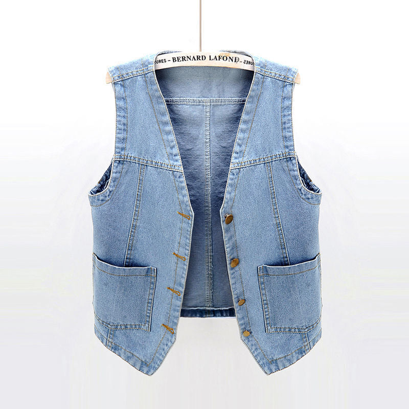 Spring and summer all-match denim vest for women