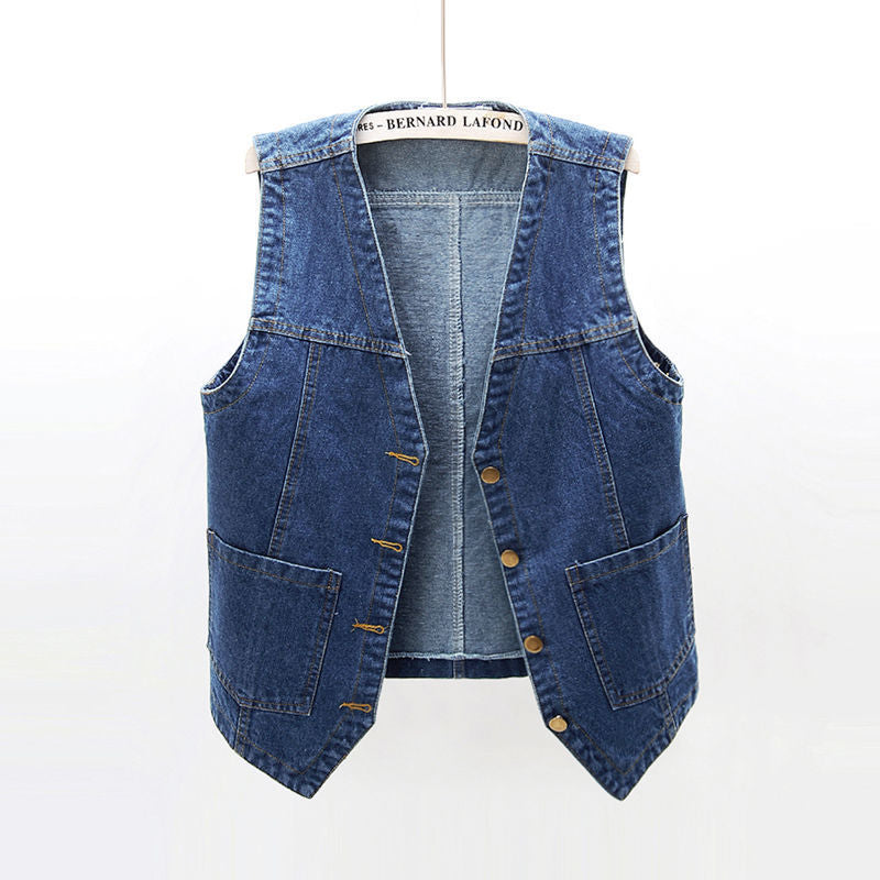 Spring and summer all-match denim vest for women