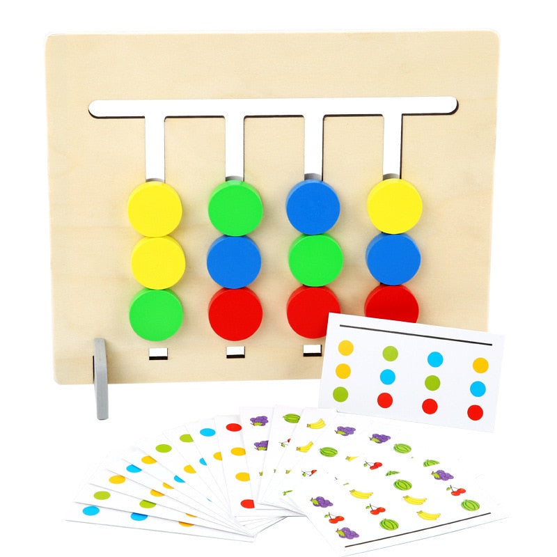 Montessori Toy Colors and Fruits Double Sided Matching Game Logical Reasoning Training Kids Educational Toys Children Wooden Toy