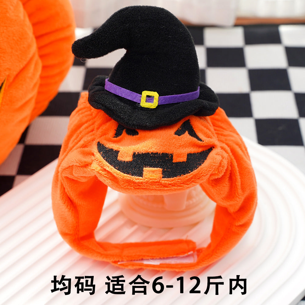 Autumn and winter dog Halloween Christmas pumpkin lantern transformation costume funny cat two-legged pet teddy dog clothes