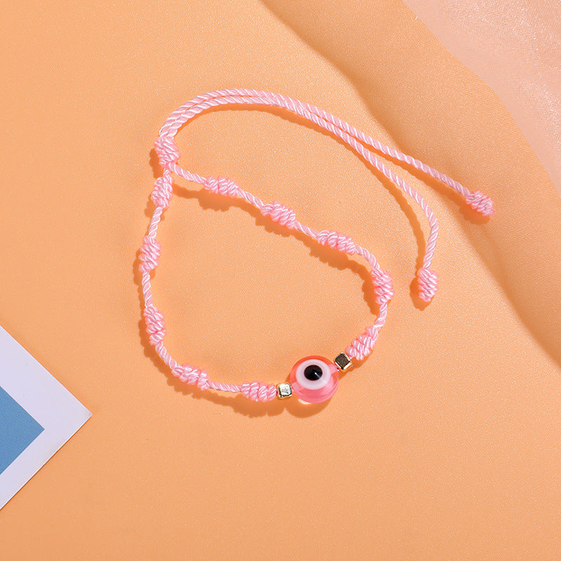 Braided devil eye bracelet hand-knotted bracelet