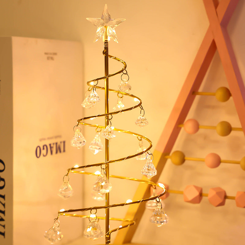 Crystal tree light Christmas tree night light LED pendant table lamp Valentine's Day girl birthday bedroom decoration atmosphere
