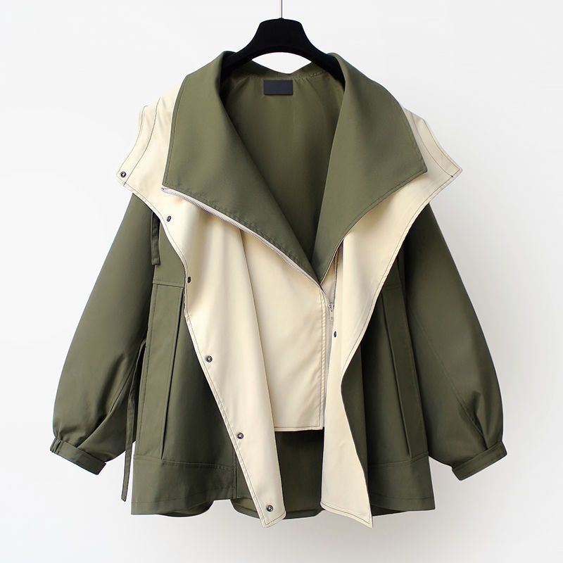 Waist mid-length windbreaker 2024 new Korean style new high-end women's spring and autumn casual popular workwear jacket