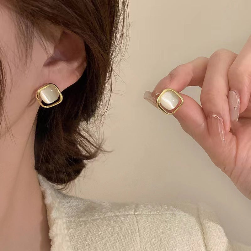 Pearl butterfly earrings for women high-end niche luxury