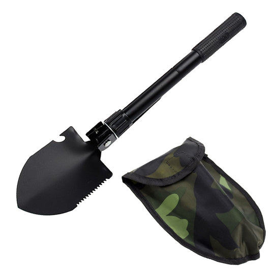 Outdoor folding engineering shovel, multifunctional engineering shovel, camping supplies tool survival equipment Prepare to dig for earthworms