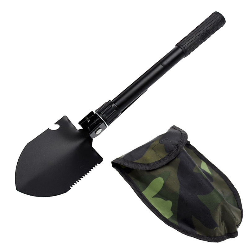 Outdoor folding engineering shovel, multifunctional engineering shovel, camping supplies tool survival equipment Prepare to dig for earthworms