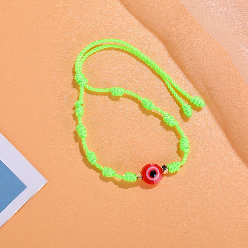 Braided devil eye bracelet hand-knotted bracelet