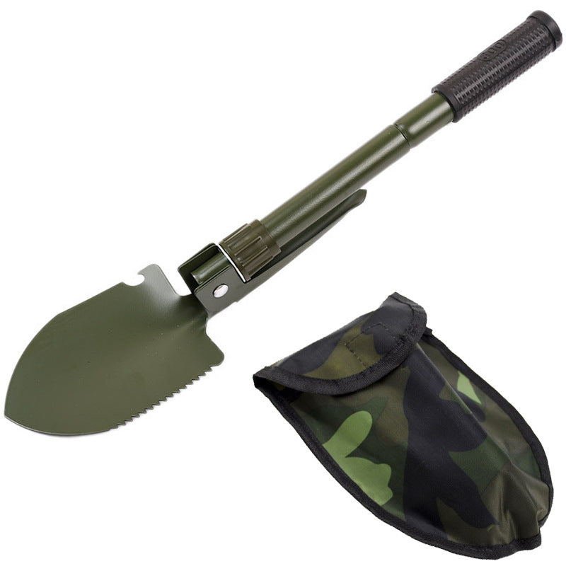 Outdoor folding engineering shovel, multifunctional engineering shovel, camping supplies tool survival equipment Prepare to dig for earthworms