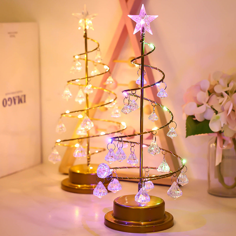 Crystal tree light Christmas tree night light LED pendant table lamp Valentine's Day girl birthday bedroom decoration atmosphere