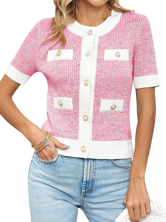 Women's fashionable Chanel style single breasted sweater