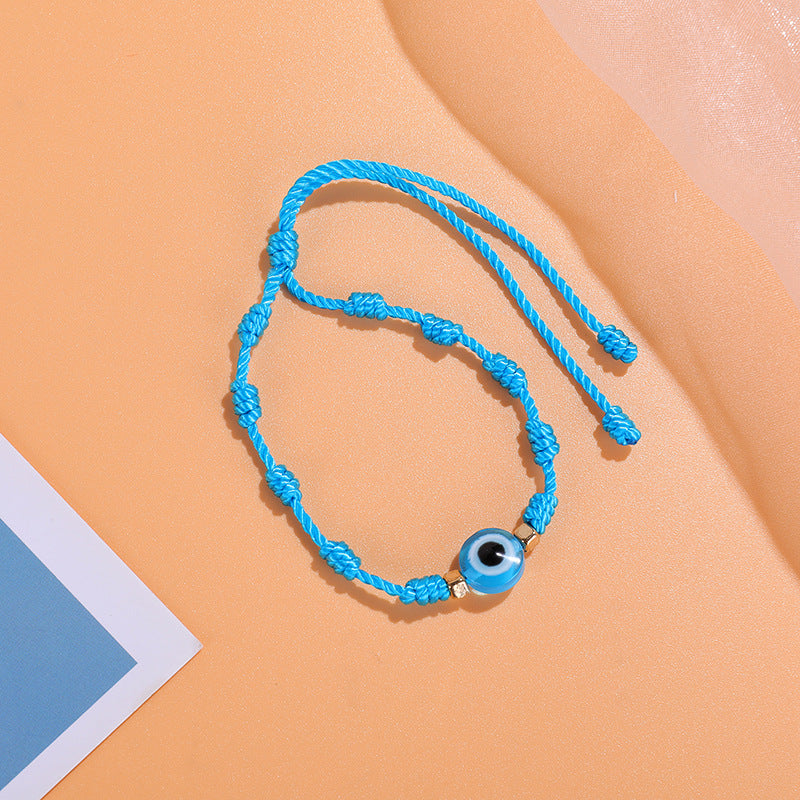 Braided devil eye bracelet hand-knotted bracelet