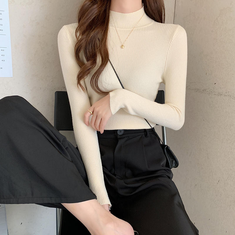Half turtleneck inner sweater women's base layer autumn and winter 2023 new style versatile and western style slim fit long-sleeved sweater