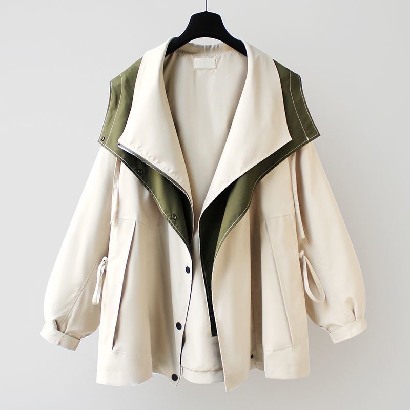 Waist mid-length windbreaker 2024 new Korean style new high-end women's spring and autumn casual popular workwear jacket