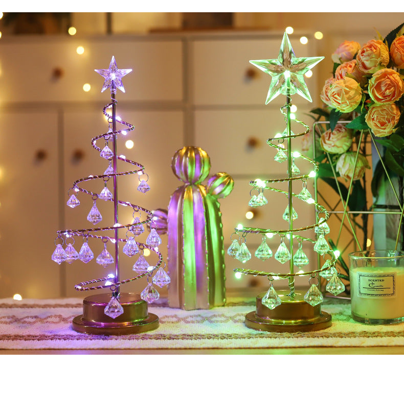 Crystal tree light Christmas tree night light LED pendant table lamp Valentine's Day girl birthday bedroom decoration atmosphere