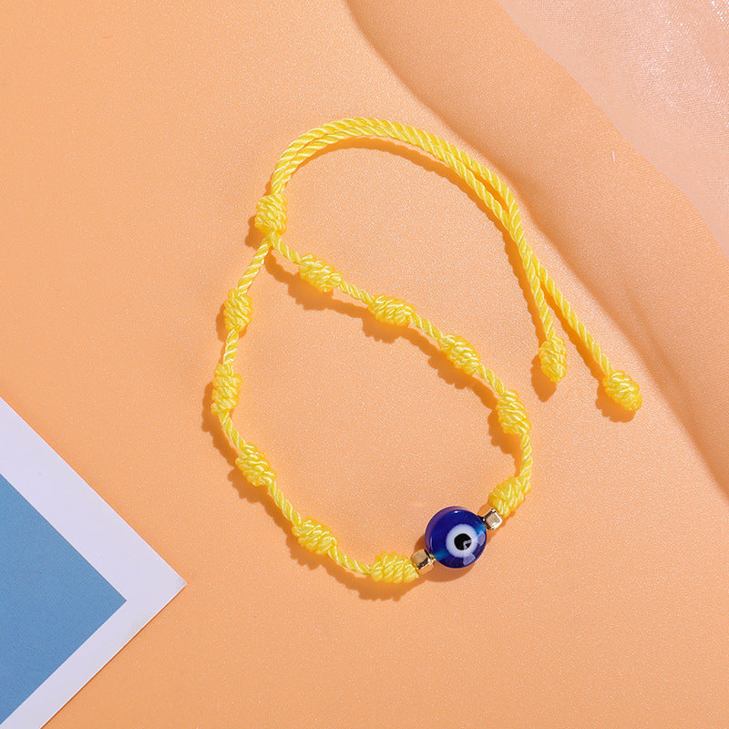 Braided devil eye bracelet hand-knotted bracelet