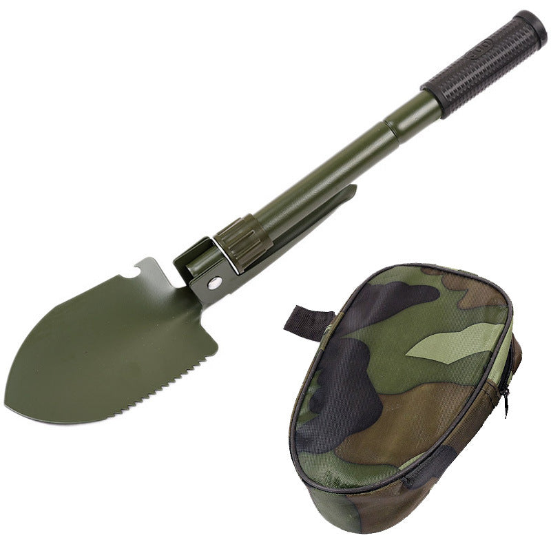 Outdoor folding engineering shovel, multifunctional engineering shovel, camping supplies tool survival equipment Prepare to dig for earthworms