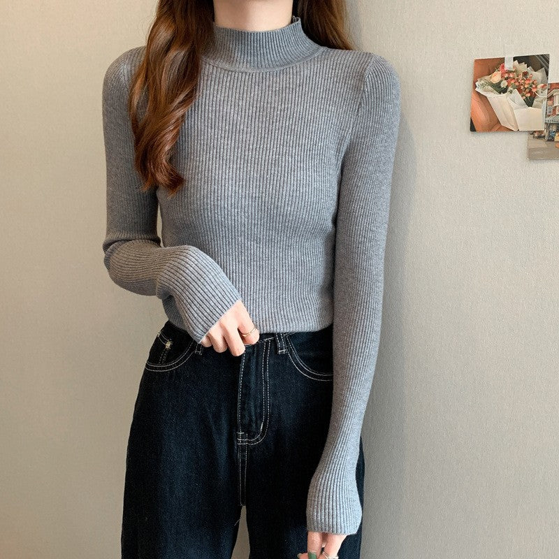 Half turtleneck inner sweater women's base layer autumn and winter 2023 new style versatile and western style slim fit long-sleeved sweater