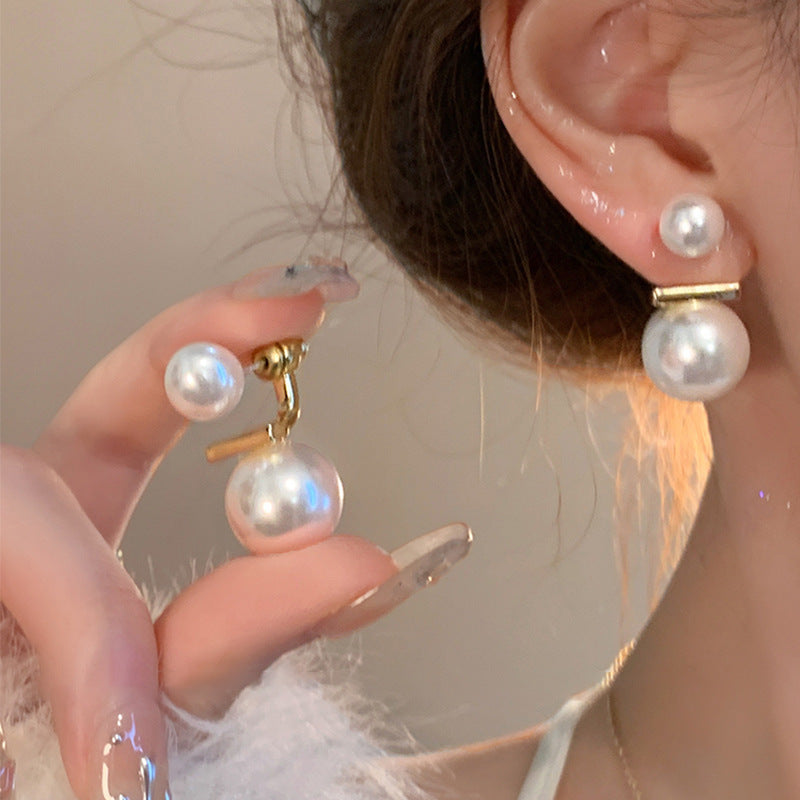 Pearl butterfly earrings for women high-end niche luxury