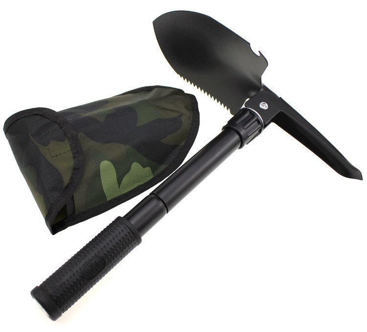 Outdoor folding engineering shovel, multifunctional engineering shovel, camping supplies tool survival equipment Prepare to dig for earthworms