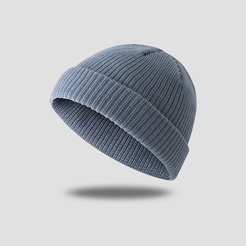 Hat autumn and winter retro round top warm short woolen head melon skin hat knitted hat cold hat men and women